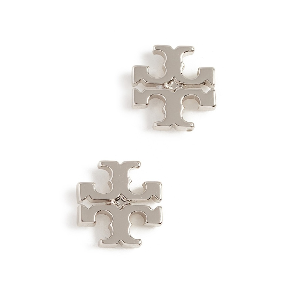 Tory Burch silver logo earrings